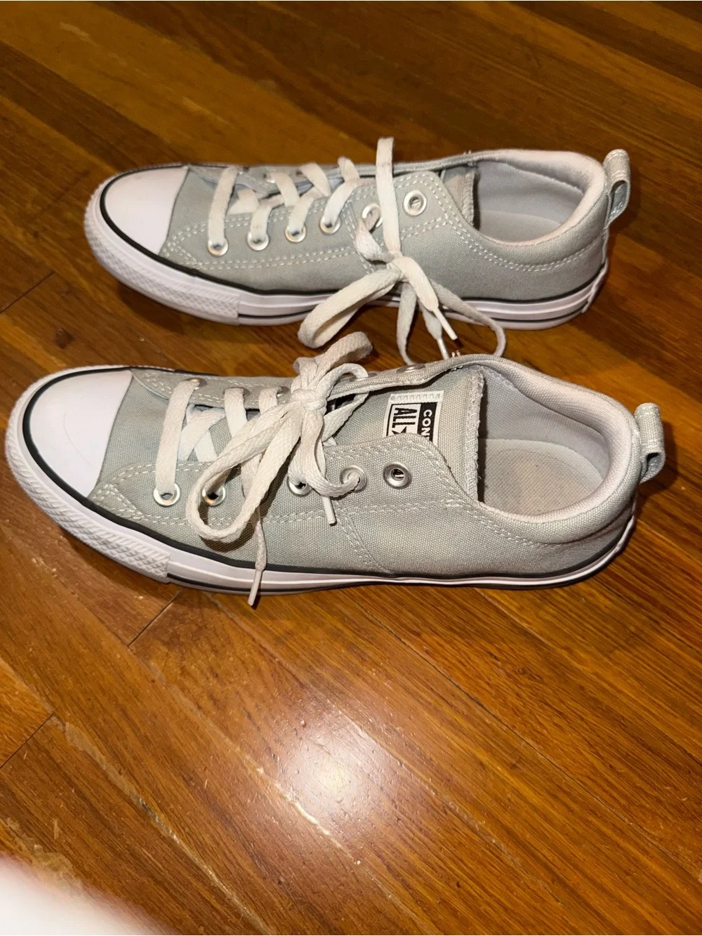 Converse Low Top Canvas Sneakers - Light Gray and White - Picture 2 of 5